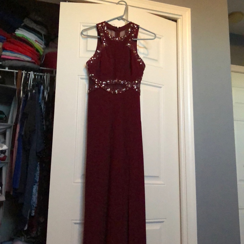 Maroon Long Prom Dress